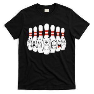 Cartoon Bowling Funny Scared Bowling Pins T-Shirt