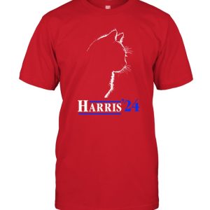 Cat Ladies For Kamala Funny Cat 2024 President Kamala-Harris Tee Shirt