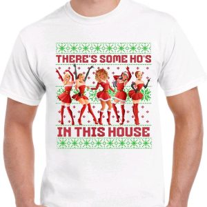 Christmas Ho’s in this house- Men’s Funny T-Shirt – Ugly Sweater Style – Menswear, Cotton christmas sweatshirt meme Top Sport Casual Shortsleeve Crewn