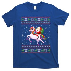 Christmas Santa Riding Unicorn Funny Ugly Xmas Sweater Gift T-Shirt