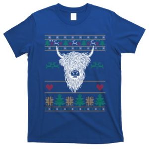 Cool Highland Cow Ugly Christmas Sweater Funny Animal Lover Meaningful Gift T-Shirt
