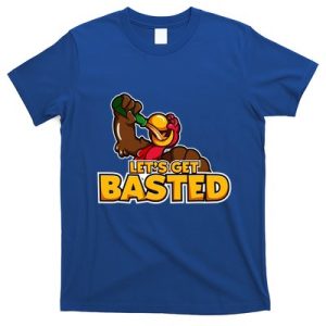 Cool Lets Get Basted Funny Turkey Beer Thanksgiving Gift T-Shirt