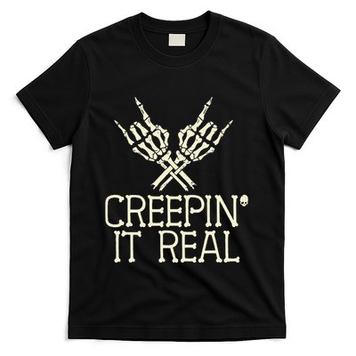 Creepin' It Real Funny Halloween Skeleton T-Shirt Creepin' It Real Funny Halloween Skeleton T-Shirt