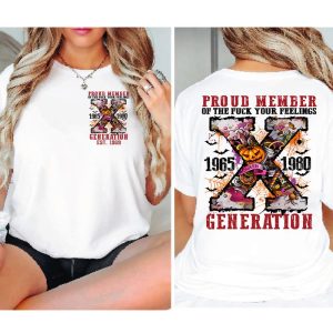 Custom Gen X Skull Halloween  New Version 2 Shirt, Gen X Raised On Hose Water And Neglect T-Shirt, Vintage Inspired Shirt, Funny Saying Shirt, Sarcasm