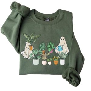 Cute Ghost Sweatshirt, Plant Lady Sweatshirt, Halloween Mom Sweater, Ghost Sweater, Plant Lover Gift, Funny Halloween, Fall Sweater