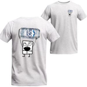 Doodlebob Bush Light Unisex T-shirt, Funny Bush 2 Side Shirt, Bush Light Short Sleeve Tee, Unisex Shirt